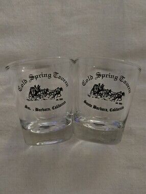 Cold Spring Tavern Shot Glass Set Of 2 From Santa Barbara Historic Restaurant
